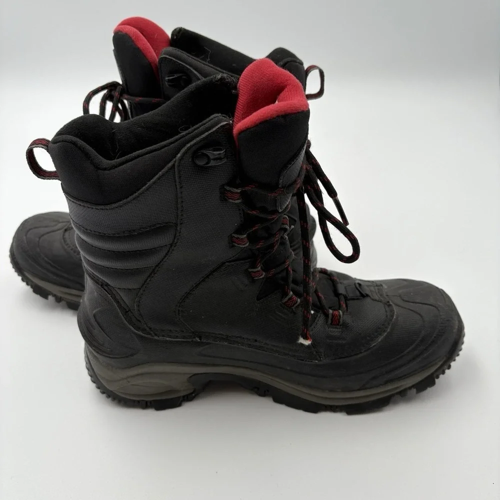 Columbia Bugaboot III Boots Mens 9.5 Black Red Waterproof Winter Snow BM5980-010
